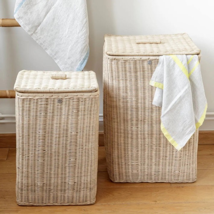Ambiance paniers à linge en rotin