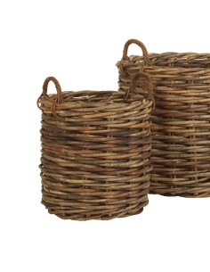 Round planter in thick rattan MEXICO medium model