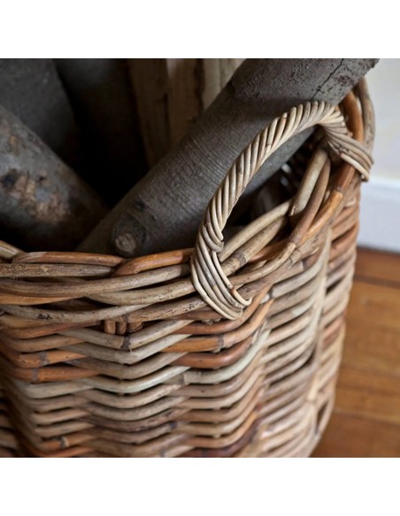 Zoom round planter in thick rattan MEXICO