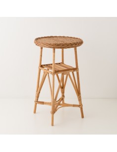 Willow pedestal table buff Melina diameter 45 cm - willow tables