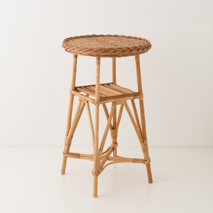 Willow pedestal table buff Melina diameter 45 cm - willow tables