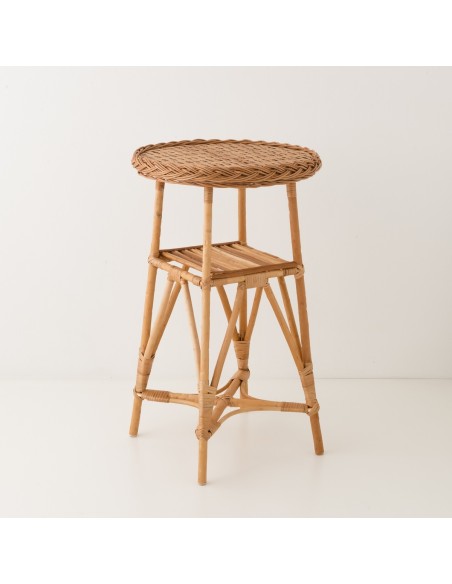 Willow pedestal table buff Melina diameter 45 cm - willow tables