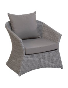 Zenith pebble grey woven resin garden armchair