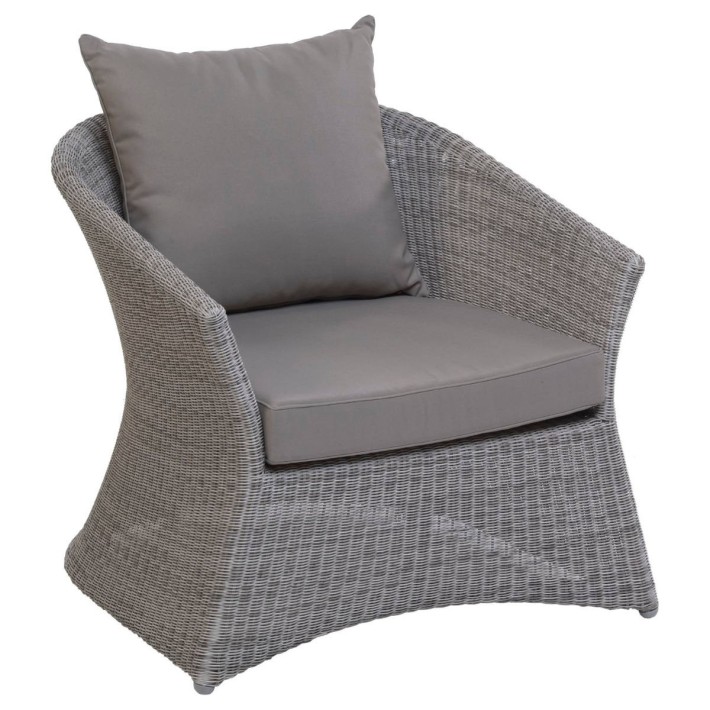 Fauteuil de jardin en résine tressée Zenith gris galet