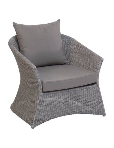 Fauteuil de jardin en résine tressée Zenith gris galet