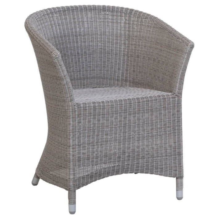 Fauteuil de jardin en résine tressée Némo gris galet