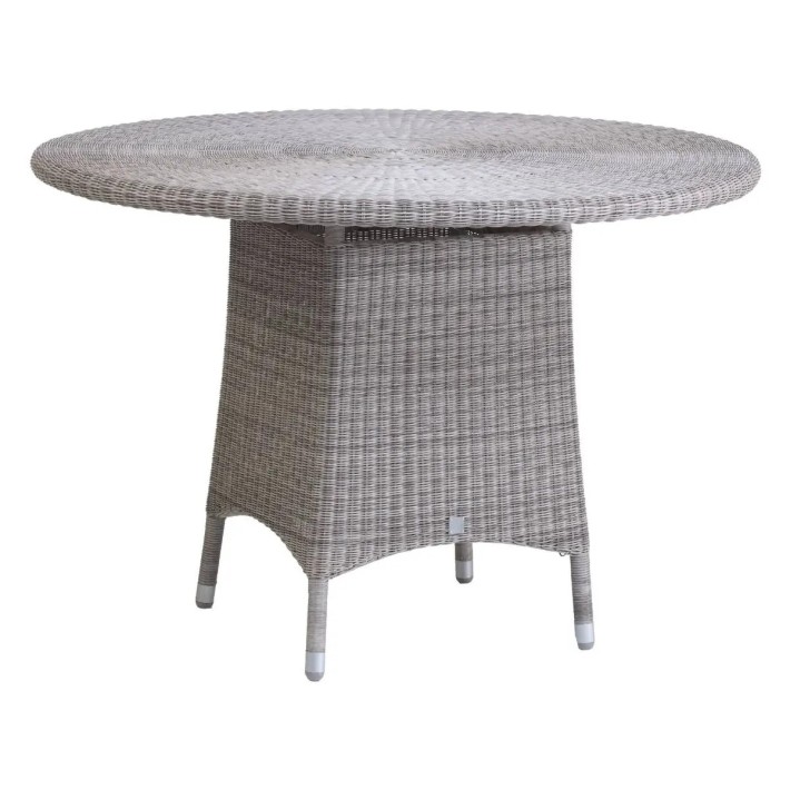Table de jardin Cigale en résine tressée galet diamètre 110 cm