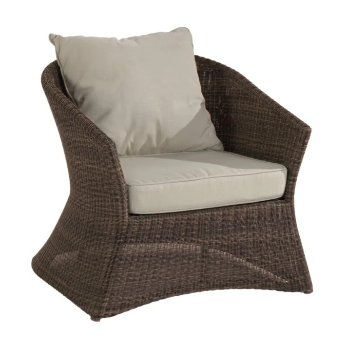 Fauteuil de jardin en résine tressée Zenith marron Poivre