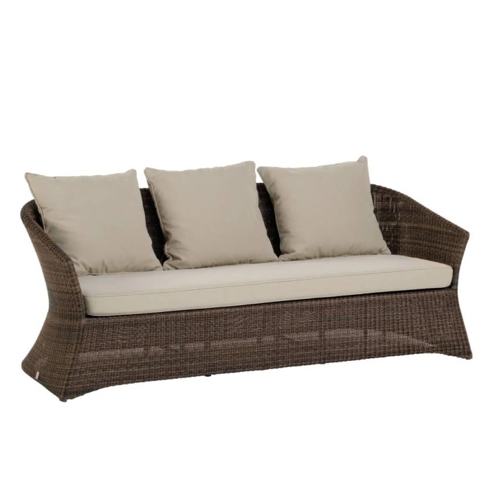 3-seater resin garden sofa Zenith pepper brown
