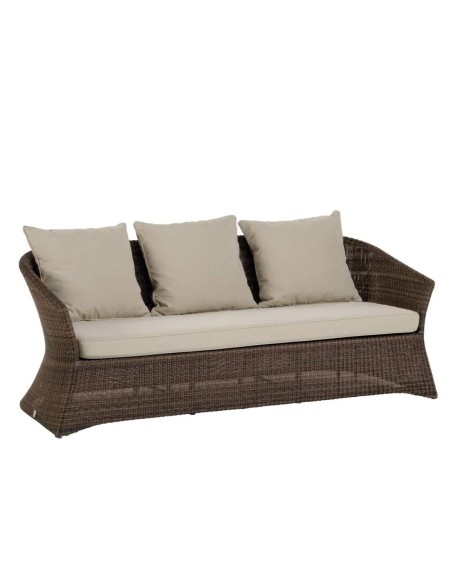3-seater resin garden sofa Zenith pepper brown