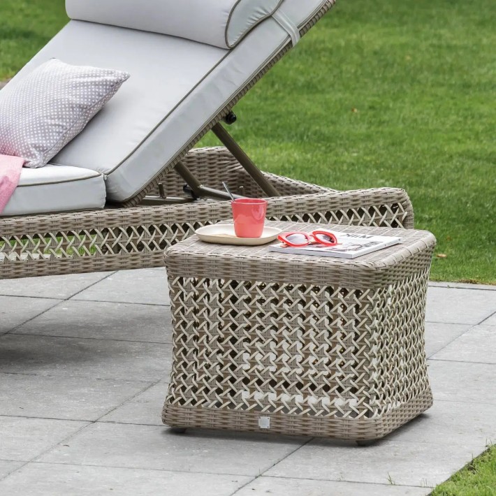 Square resin coffee table ANTIBES with chaise longue