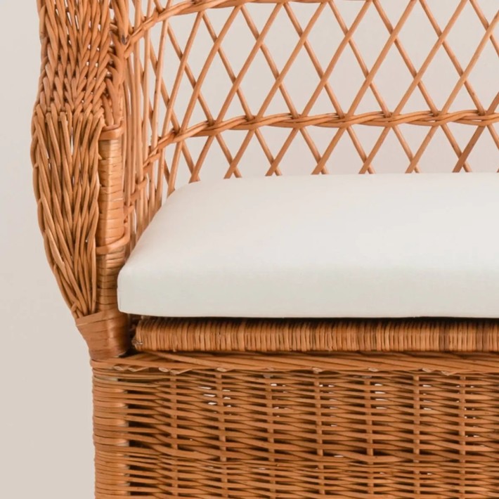 Brown wicker bench cushion