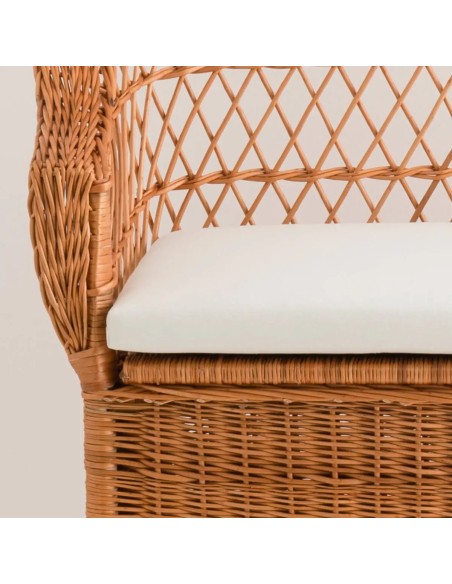 Brown wicker bench cushion