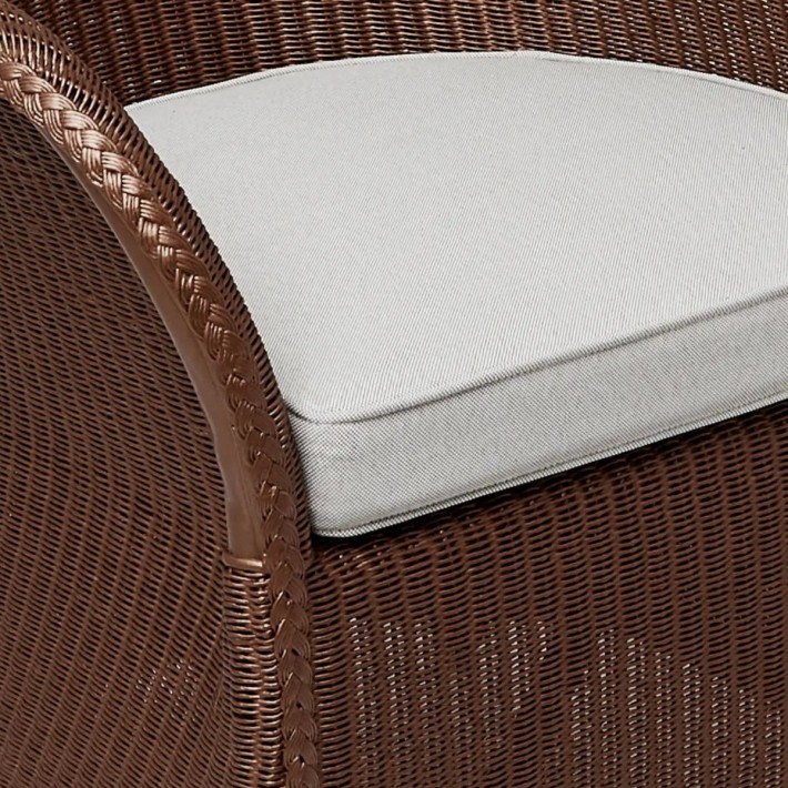 Zoom du coussin disponible en option pour le fauteuil en Lyod Loom Sidonie