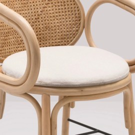 CONTOUR table armchair with ecru fabric cushion Migliore 2
