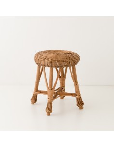 Round natural willow stool