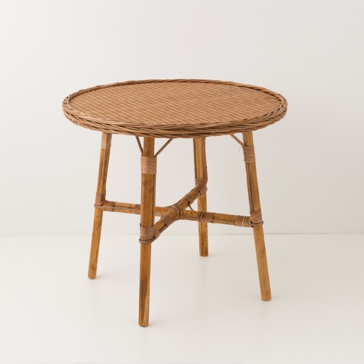 Table repas en osier diam 80 cm Mélanie