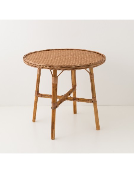 Brown willow dining table diameter 100 cm