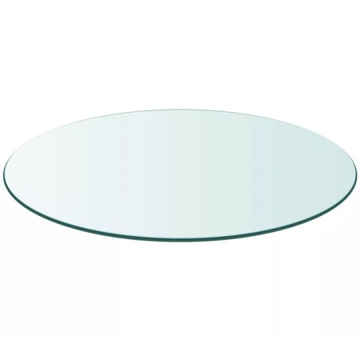 Plateau verre rond assorti