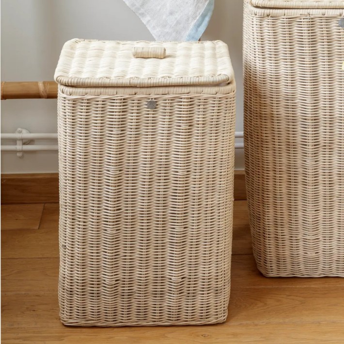 Panier à linge rotin naturel rectangulaire moyen modèle