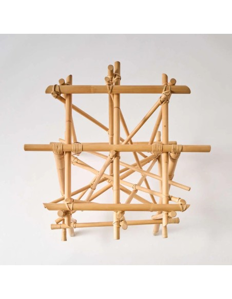 Mikado rattan table base, top view