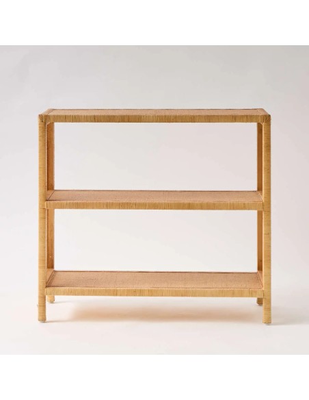 Front view Saigon rattan and cane shelf