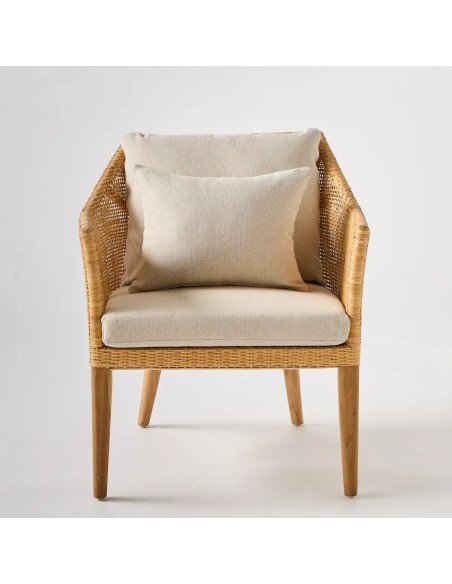 Front view Saigon rattan and cane armchair Front view Saigon rattan and cane armchair