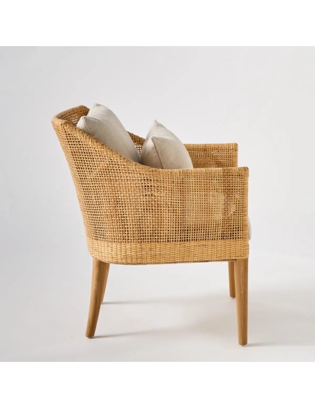 Profile view Saigon rattan and teak cane armchair Profile view Saigon rattan and teak cane armchair