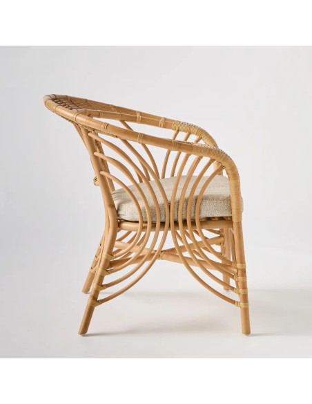 Working side view of the Shanghai cane armchair