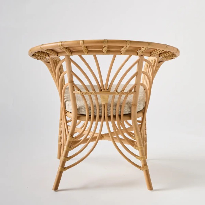 Dessin du motif de canne de rotin du fauteuil avec coussin Shanghai