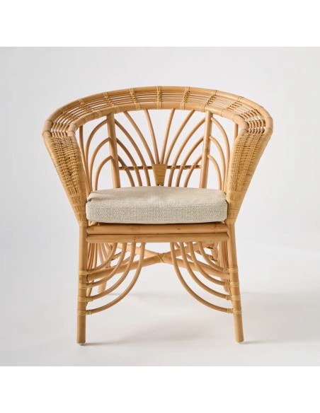 Front view of the Shanghai rattan armchair