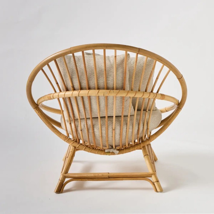 Dos du fauteuil tout en rotin naturel Miami