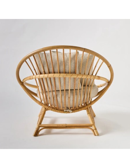 Back of the Miami natural rattan armchair