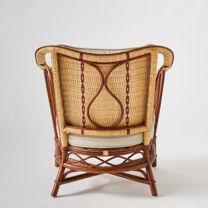 Motif dos du dossier du fauteuil en rotin tressé Bagatelle