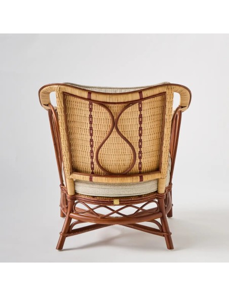 Motif dos du dossier du fauteuil en rotin tressé Bagatelle