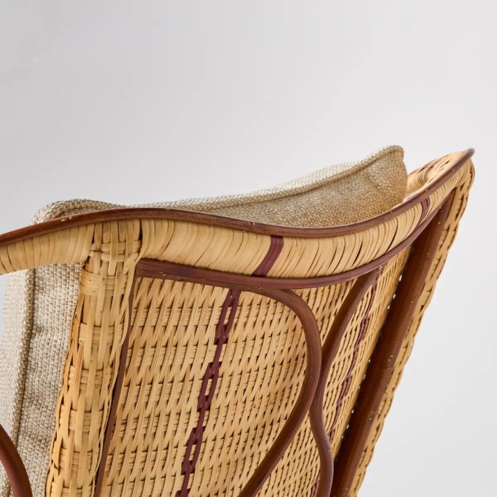 Zoom dossier fauteuil en rotin Bagatelle