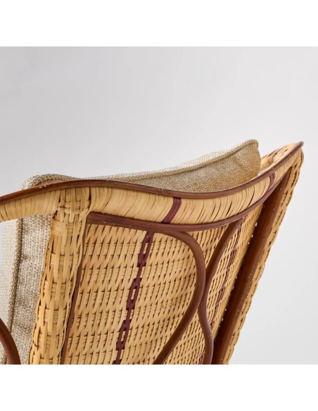 Zoom dossier fauteuil en rotin Bagatelle