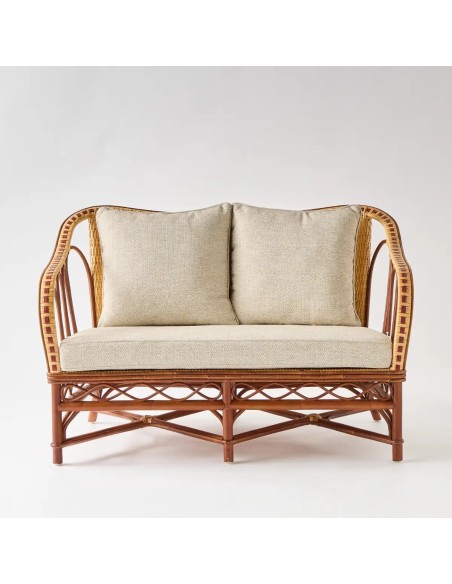 Front view Bagatelle 2-seater natural rattan sofa