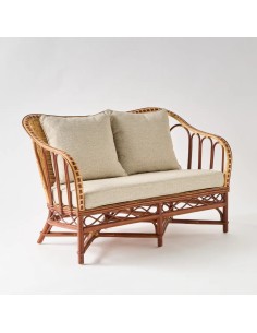 Canapé 2 places en rotin naturel Bagatelle avec coussin