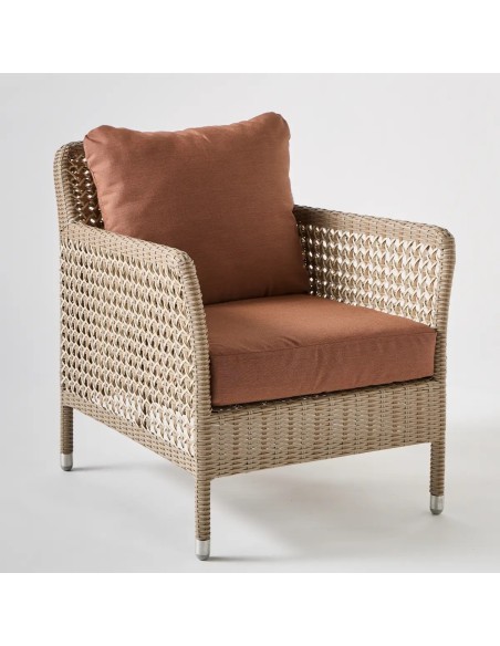 Fauteuil ANTIBES RECIF tissu terracotta