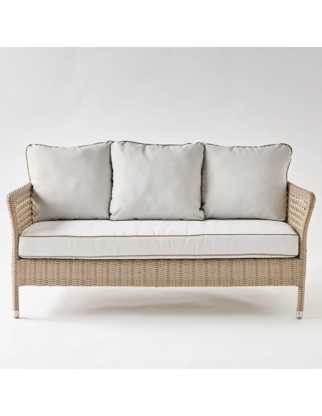 Front view 2-seater sofa ANTBES RECIF pearl grey fabric