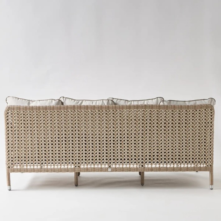 Braided resin back 3 colours 3 seater outdoor sofa ANTIBES RECIF