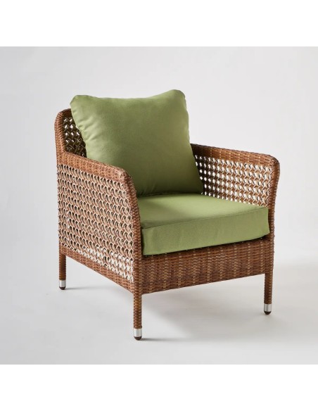Fauteuil en résine ANTIBES LATERITE tissu vert