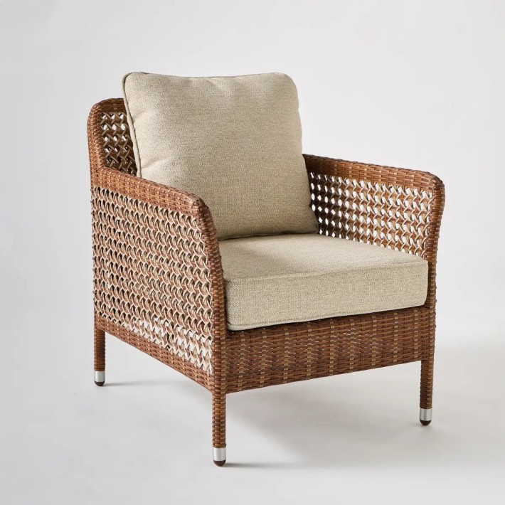 Fauteuil de jardin en résine tressée ANTIBE LATERITE