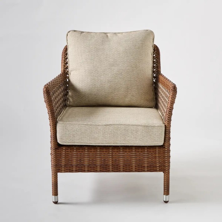 Front view resin armchair ANTIBES LATERITE