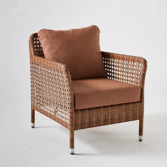 Fauteuil en résine ANTIBES LATERITE tissu terracotta