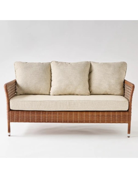 Front view 2 seater resin sofa ANTIBES LATERITE