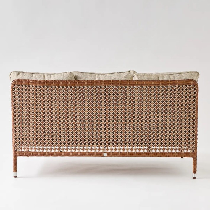 Back resin braiding 2 seater sofa ANTIBES LATERITE