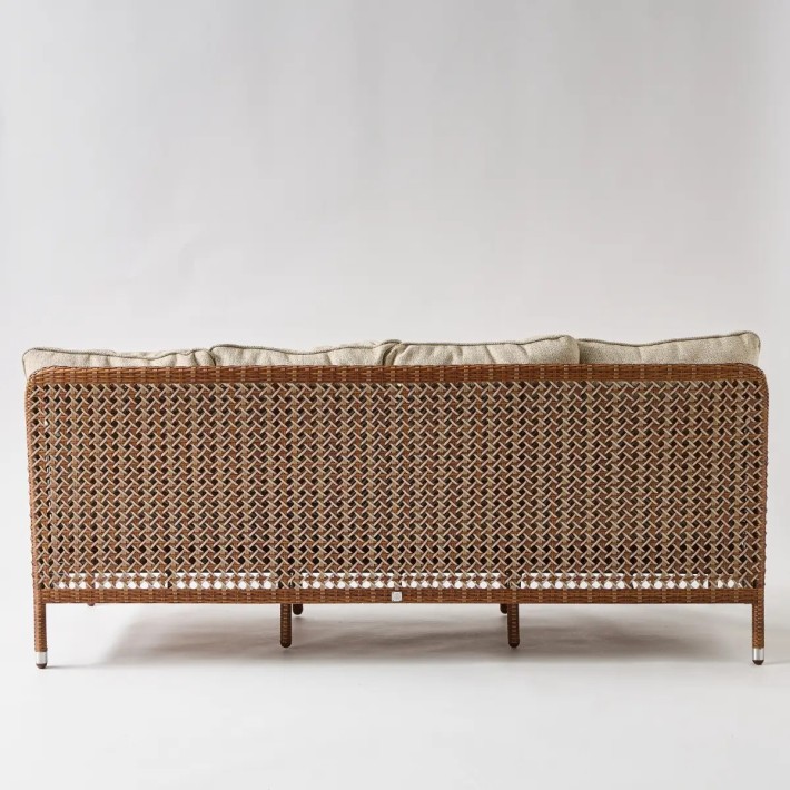 braided backrest sofa in resin ANTIBES LATERITE back view