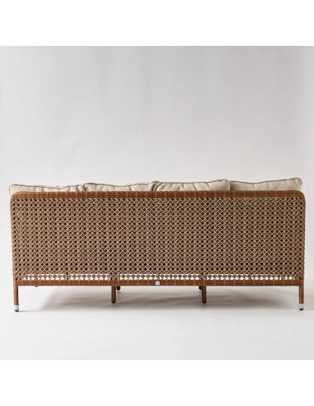 braided backrest sofa in resin ANTIBES LATERITE back view